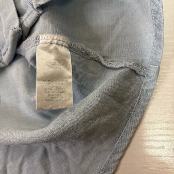 NWT Elie Tahari Blue Casual Button Down Tencel Shirt Size XL S0366 - Picture 7 of 8